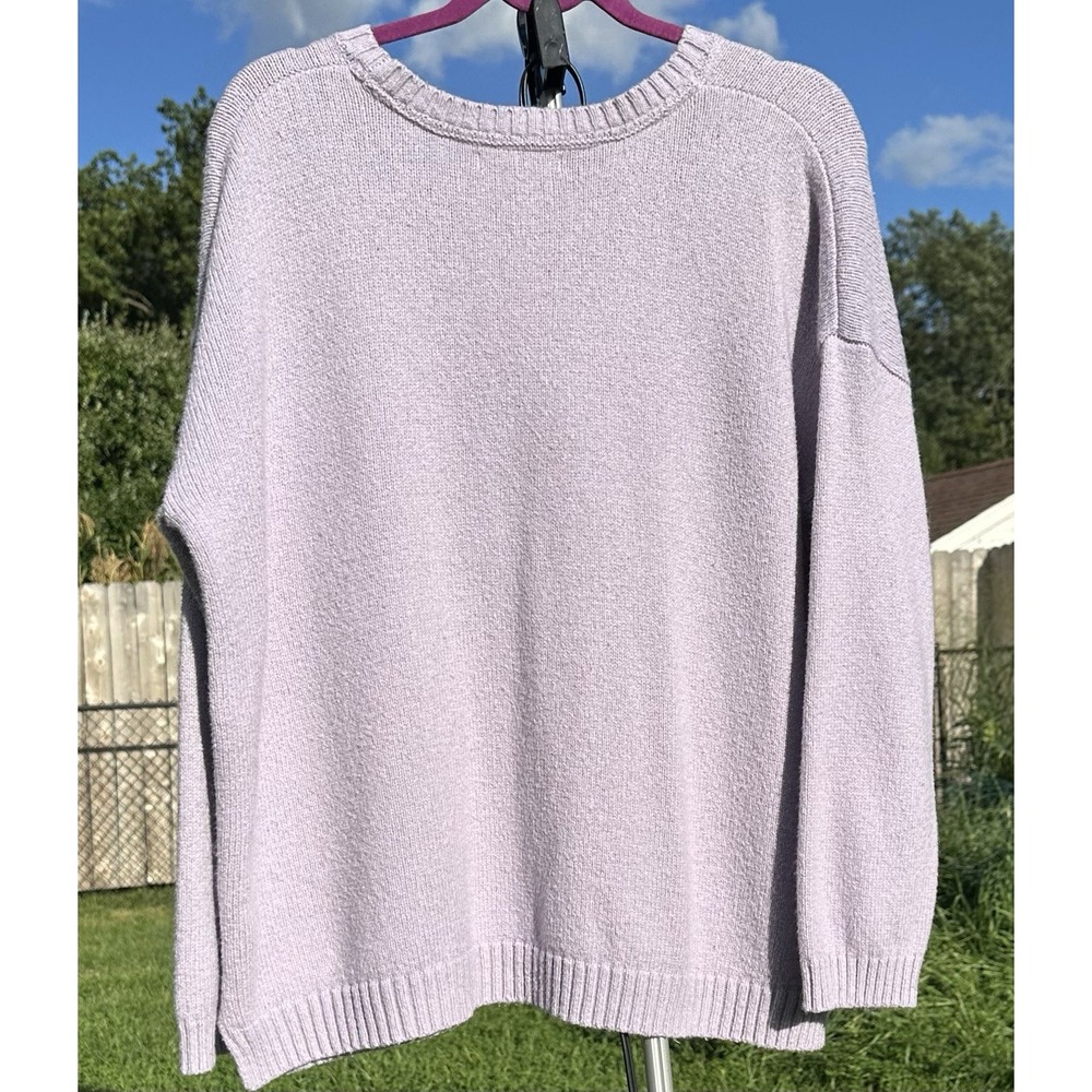 ELLOS Heart Sweater Women's Plus 1X 22/24 Lavender Crew Neck Warm Whimsy Sparkle - Picture 5 of 11